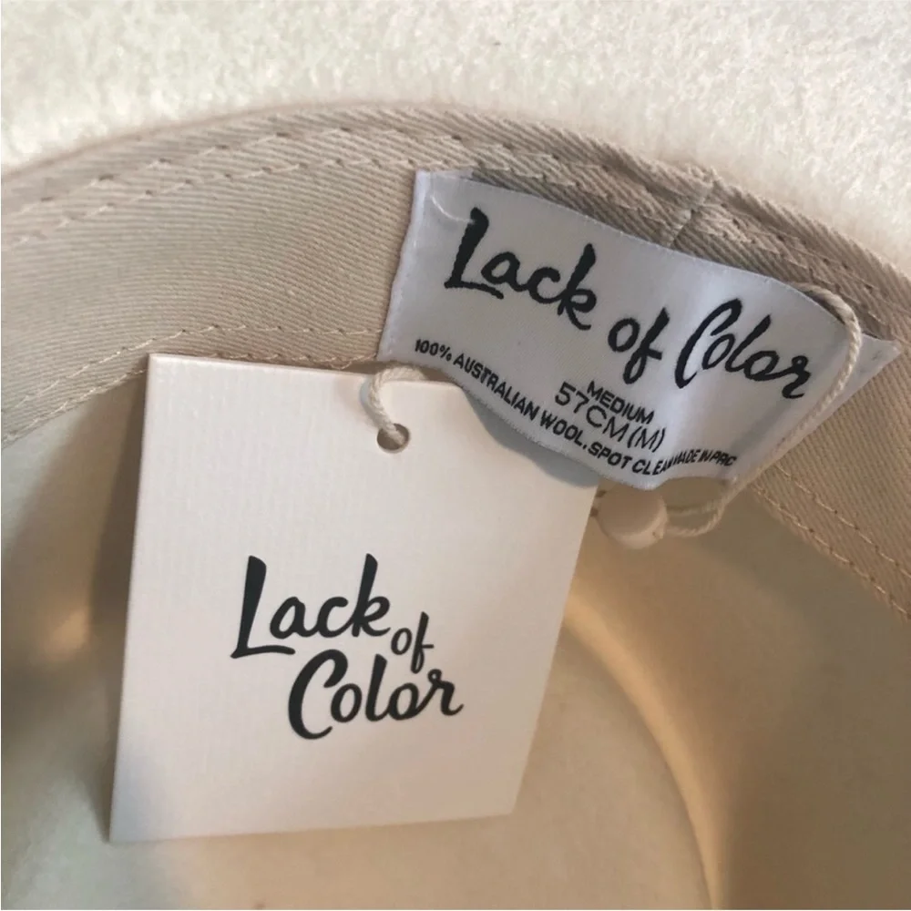 Lack Of Color Ivy Beverly Fedora Hat In White. NWT! Sz S (55cm) & M (57cm) - Picture 12 of 16